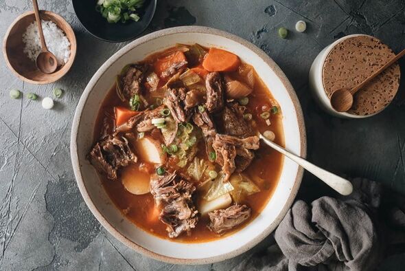 Suppe auf Basis von magerem Fleisch für das Menü bei Pankreatitis der Bauchspeicheldrüse. 